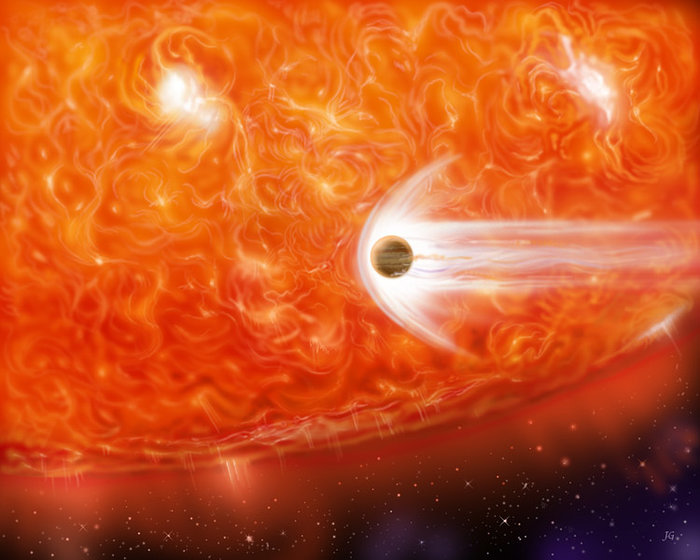 Bloated Stars Swallow Giant Planets (artist's impression)