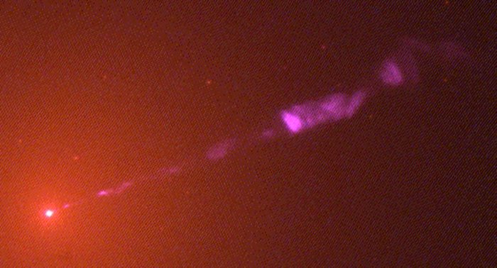 Close-up Look at a Jet near a Black Hole in Galaxy M87 (Hubble WFPC2 View)