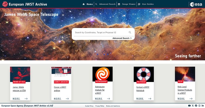 New eJWST User Interface