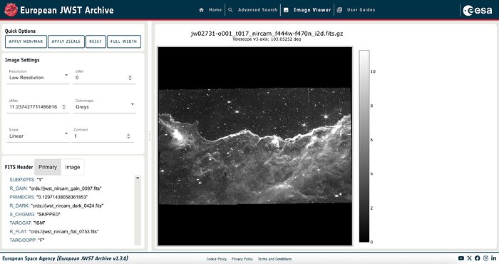 eJWST Interactive image viewer